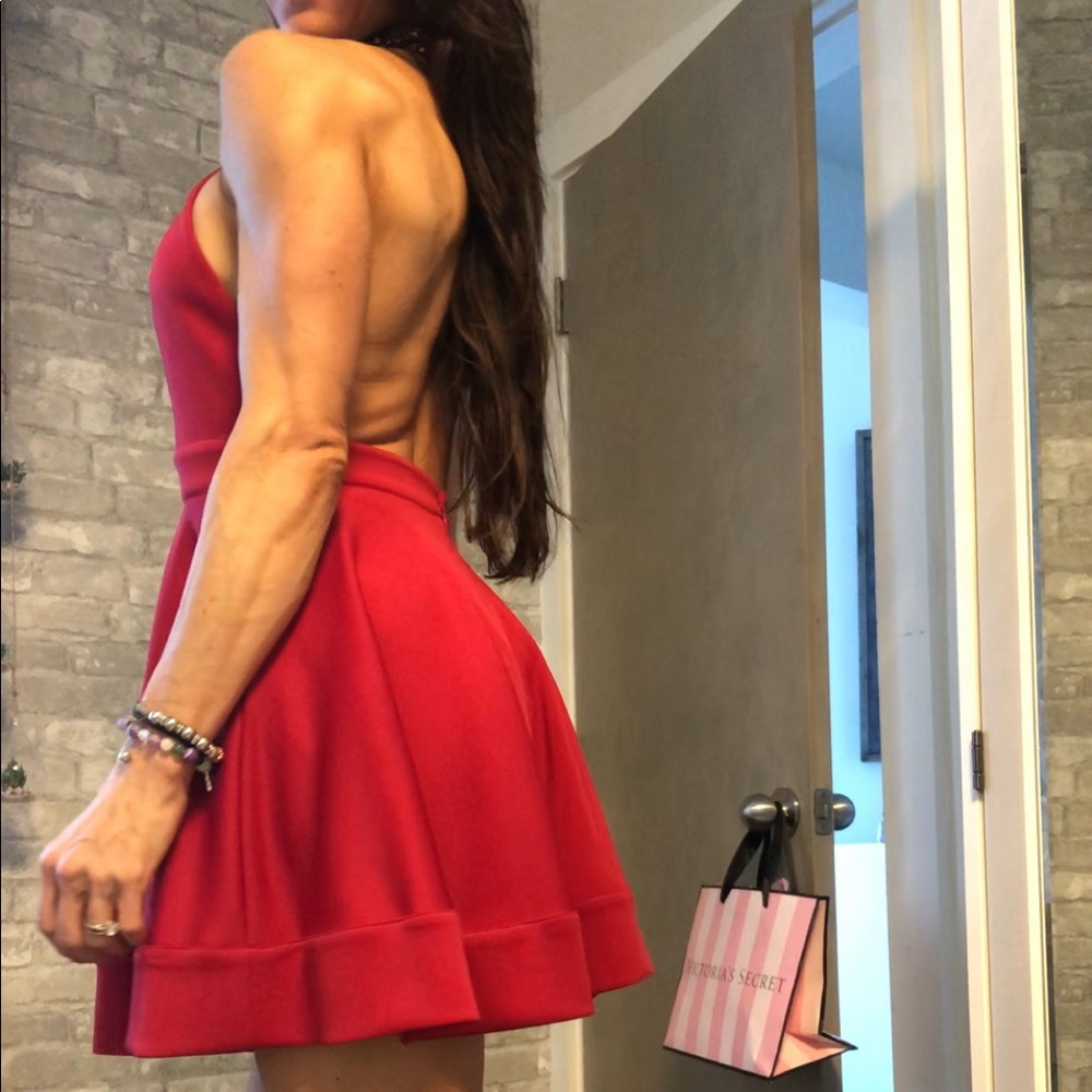 Red Bebe cocktail dress